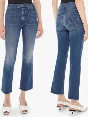 MOTHER The Hustler Patch pocket ankle fray jeans size 26